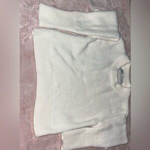 White Soft Crop Top long Sleeve